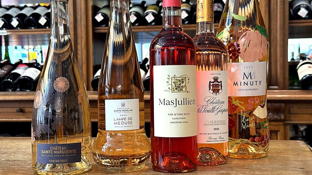 Vins rosés de Provence et du Languedoc à la cave à vin Maison Busquets : Château Sainte Marguerite, Mas Jullien, Minuty