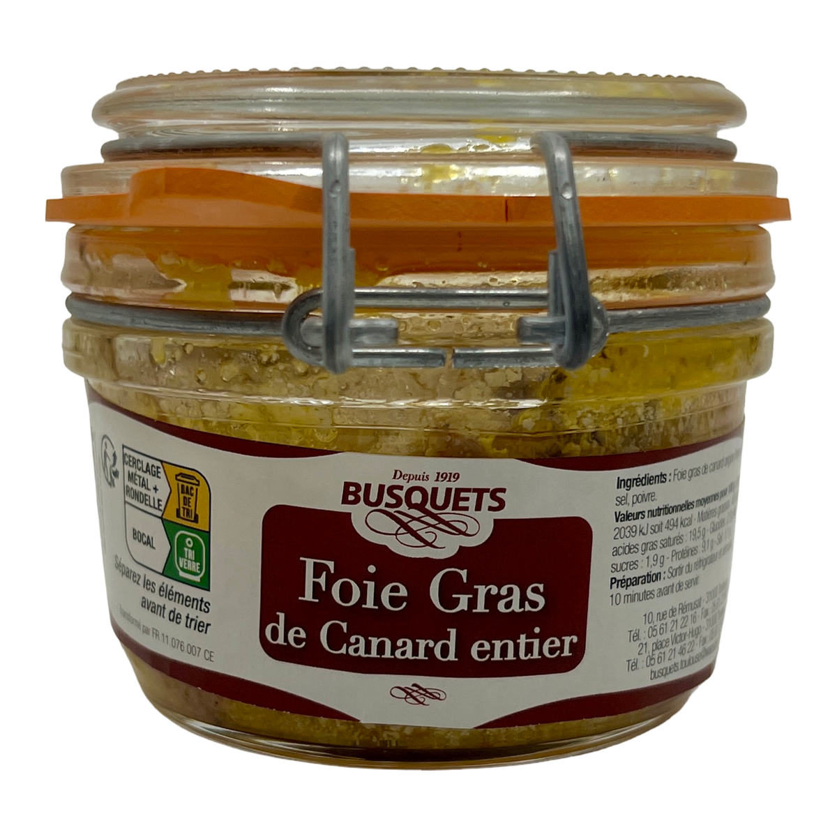 Foie gras de canard entier bocal 130 g