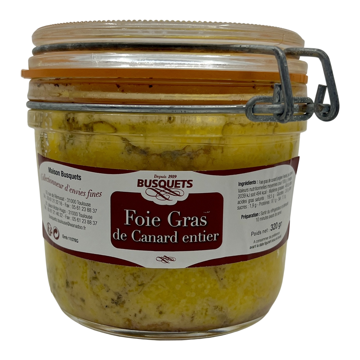 Foie gras de canard entier bocal 320 g